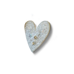 Broche hjerte hvid