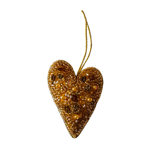 Pearl Hanging Heart Beige