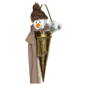Snowman in a paper cone