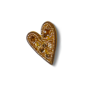 Brooch heart beige