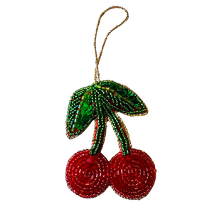 Beaded Cherry Ornament