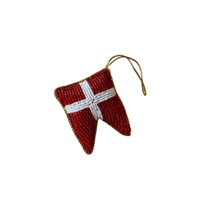 Perleophæng Flag m.guld snor