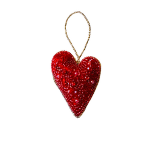 Bead Hanger Heart Red